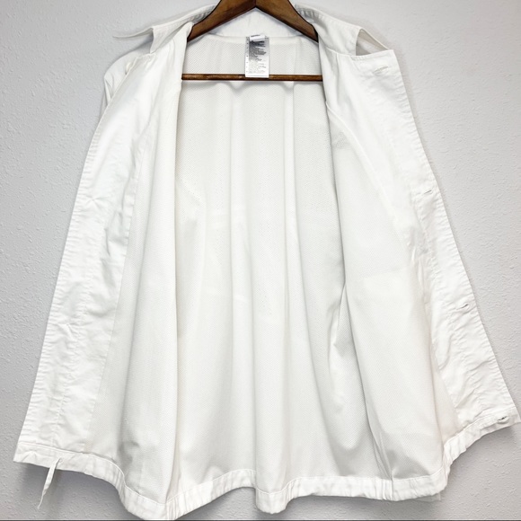 Reebok White Button Mesh Breathable Lightweight Jacket - Picture 7 of 8